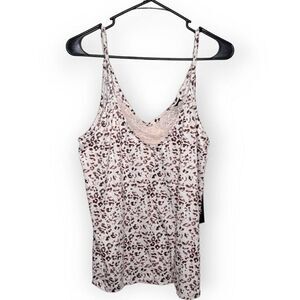 Tahari Animal Print Lace Trimmed Camisole size Large NWT